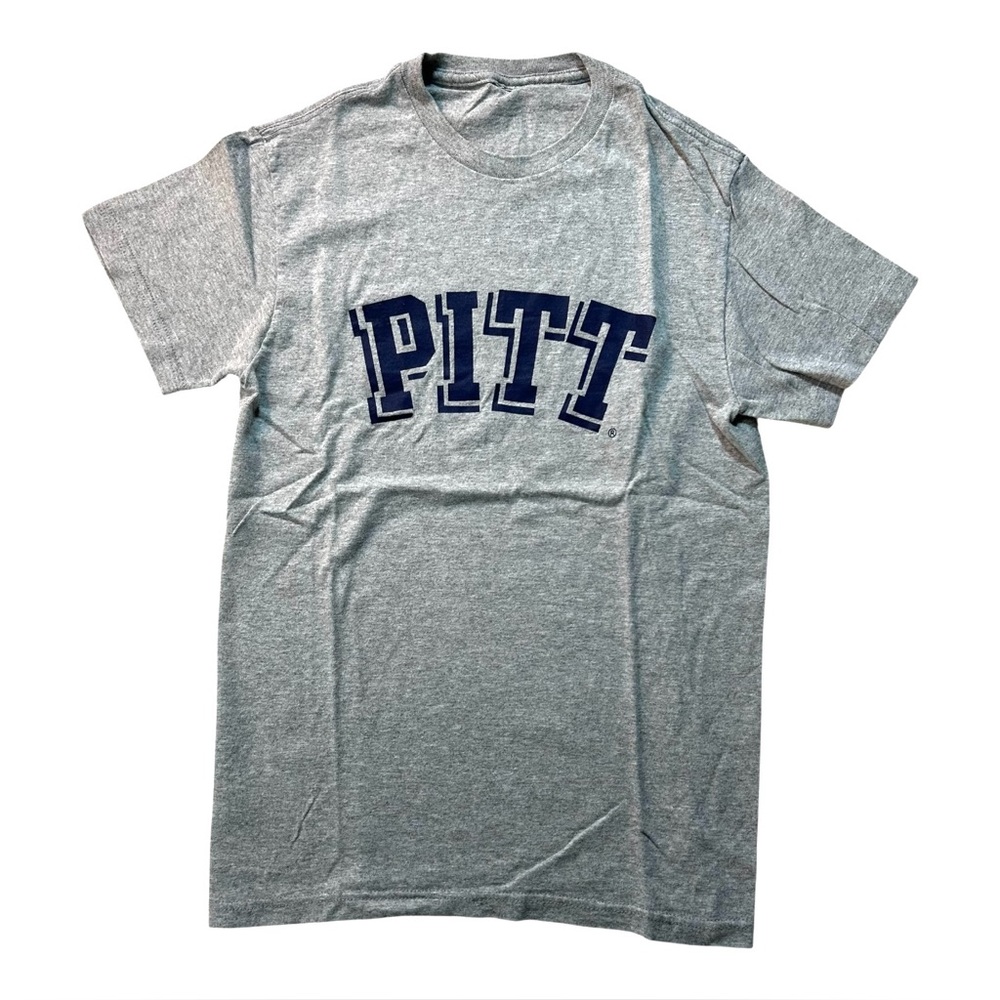 Pitt University T-shirt Tee Pittsburgh Adult XS/ Small Athletic Gray Panthers